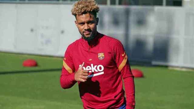 Konrad de la Fuente en un entrenamiento del Barça / EFE