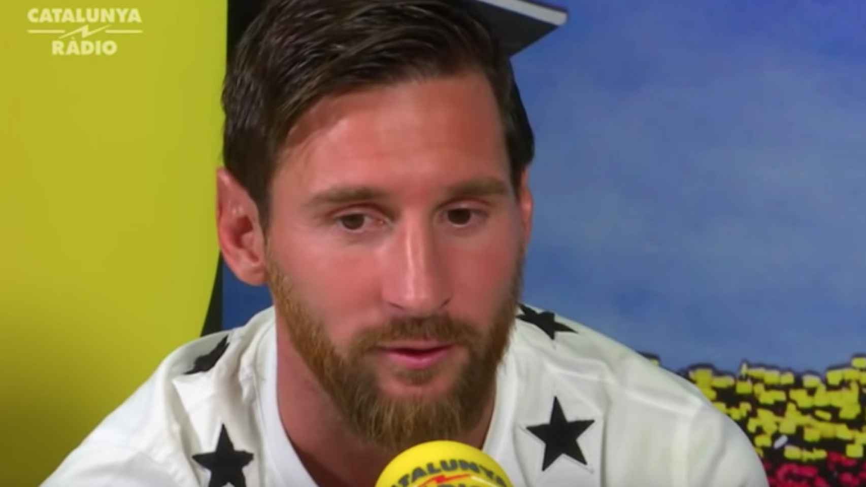 Una foto de Messi durante la entrevista en Catalunya Ràdio