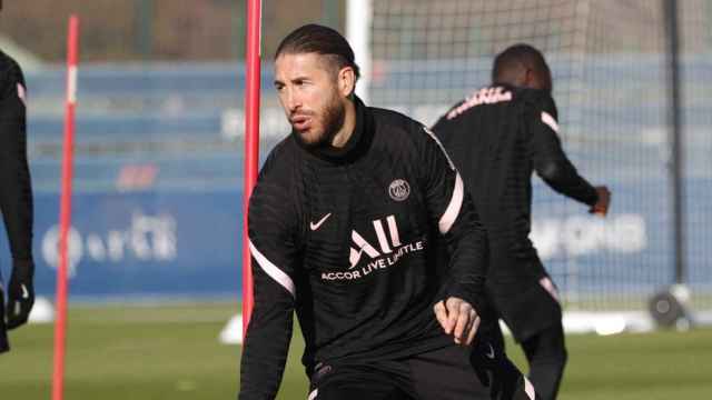 Sergio Ramos, en su vuelta a los entrenamientos grupales con el cuadro francés / PSG