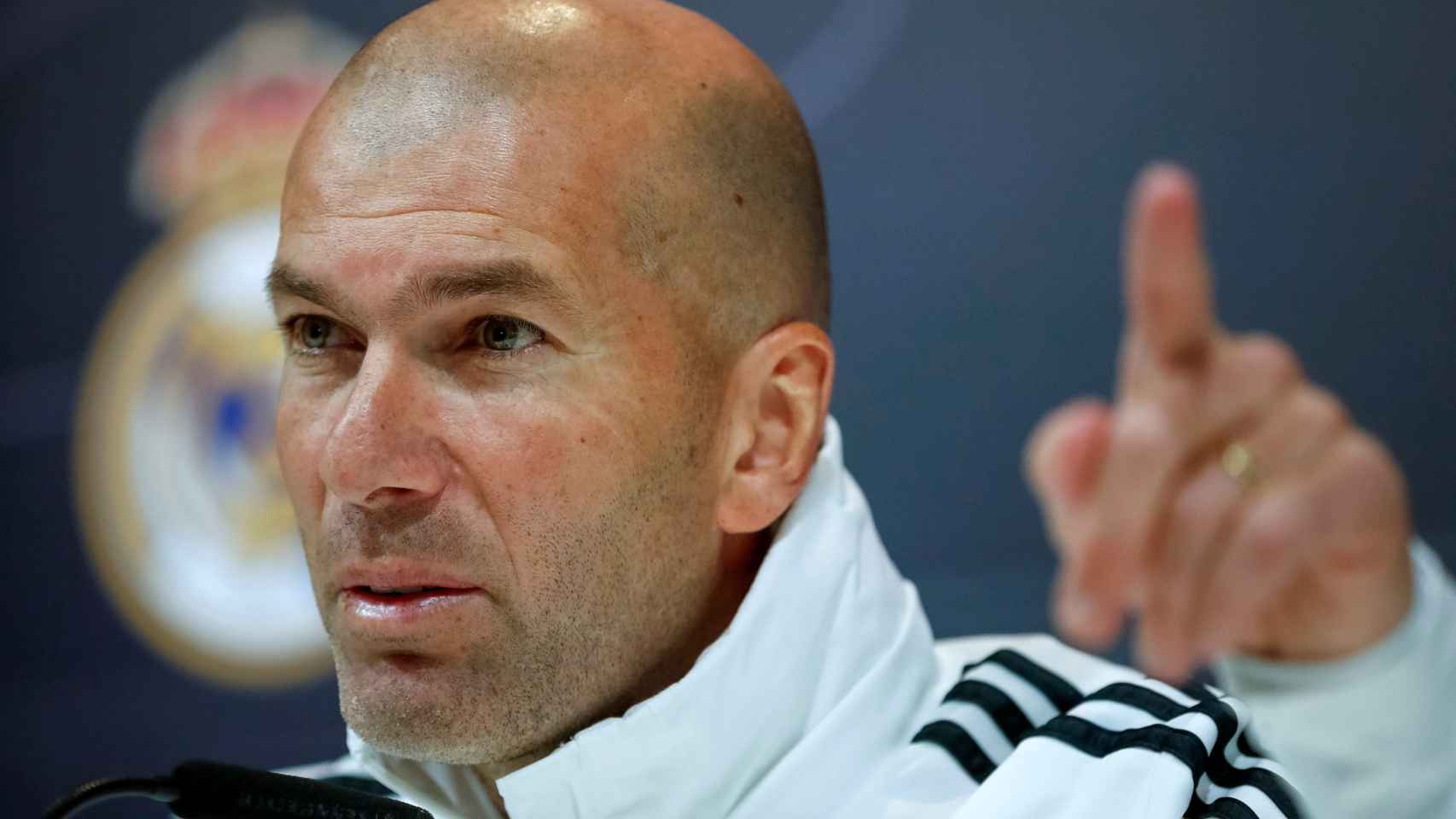 Zidane en la rueda de prensa previa al partido frente al Eibar / EFE