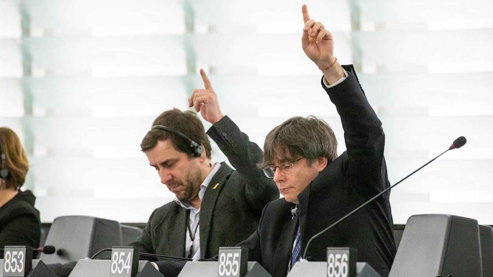 Toni Comín y Carles Puigdemont en el Parlamento Europeo / EP