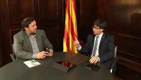 El exvicepresidente catalán Oriol Junqueras (i), de ERC, y el expresidente Carles Puigdemont (d), de JxCat, encausados por el Tribunal de Cuentas / EUROPA PRESS