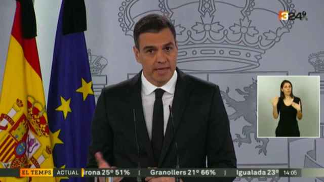 El presidente Pedro Sánchez, en el anuncio de la nueva prórroga, en la Moncloa