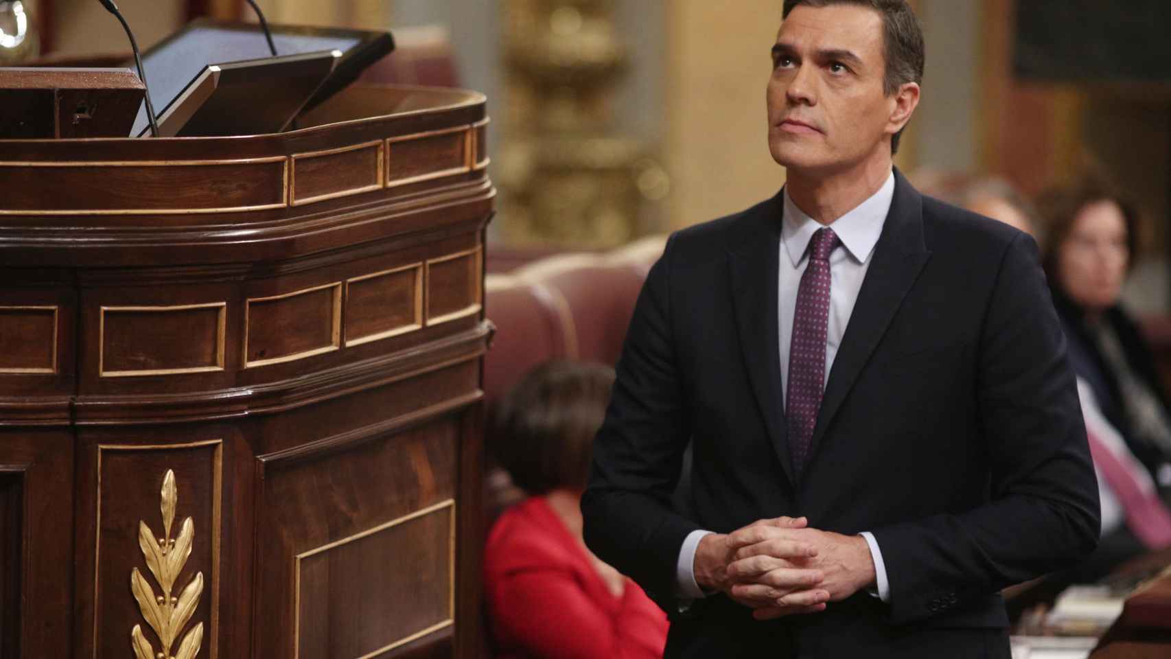 El líder del PSOE Pedro Sánchez en la sesión de investidura / EP