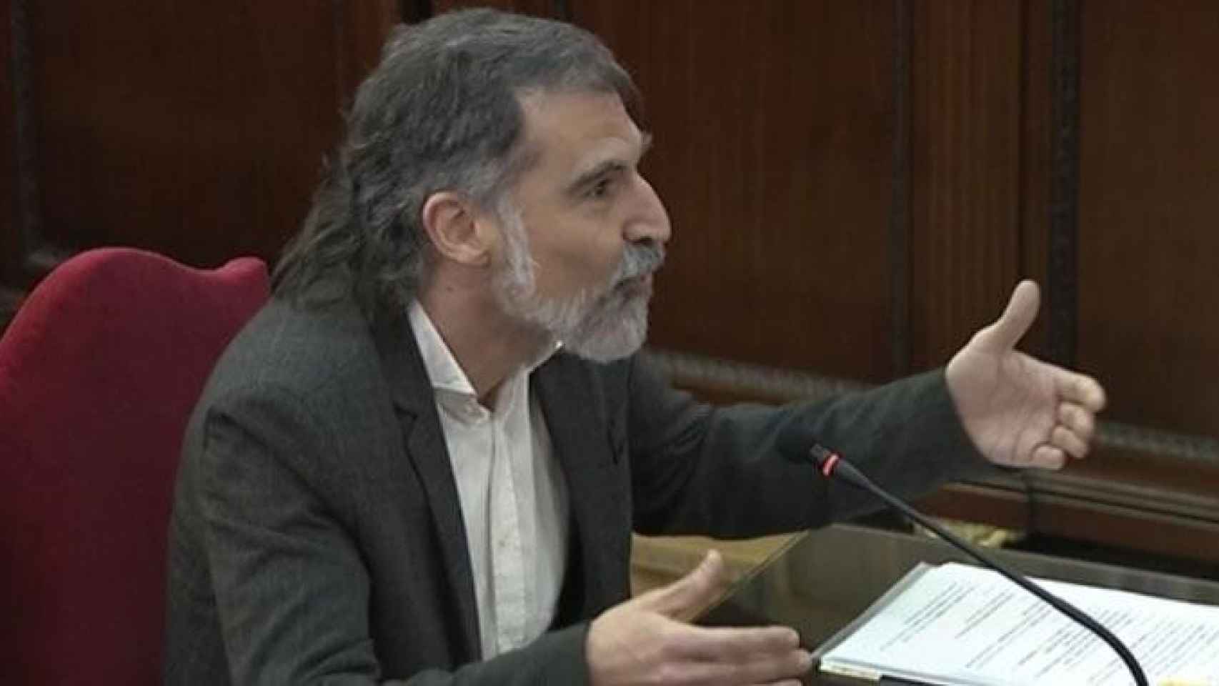 El presidente de Ómnium Cultural, Jordi Cuixart, durante su declaración ante el Supremo