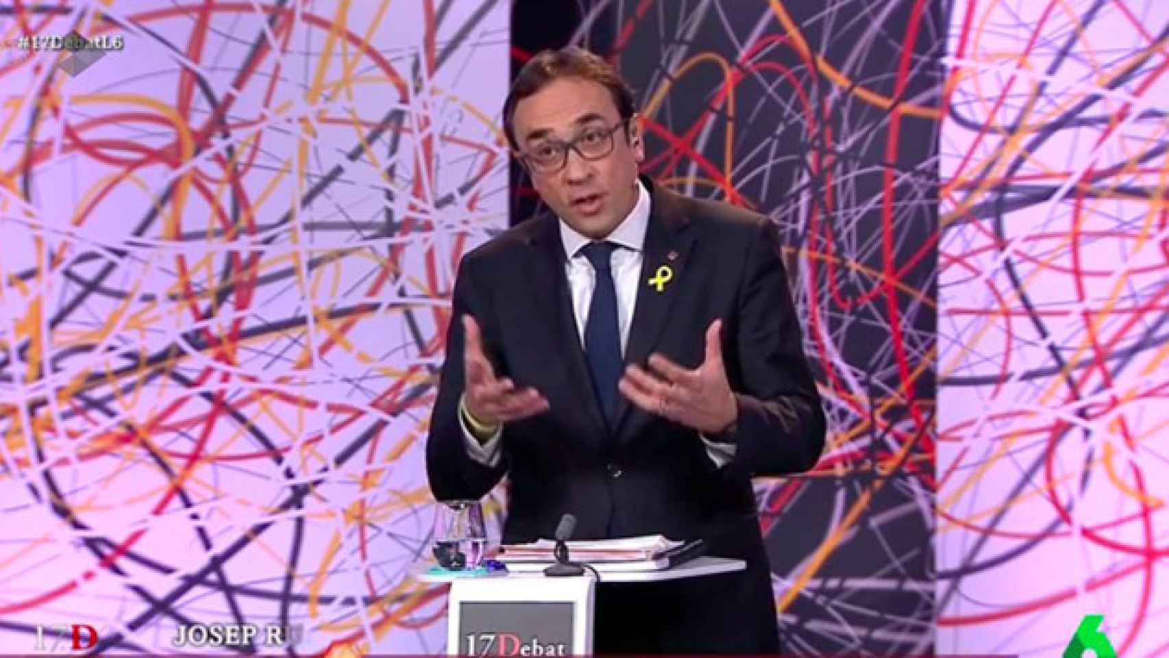 Josep Rull, de JxCAT, en el debate de La Sexta el domingo / CG