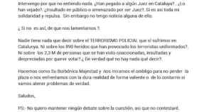 El texto del juez Federico Vidal tras las actuaciones policiales del 1-O