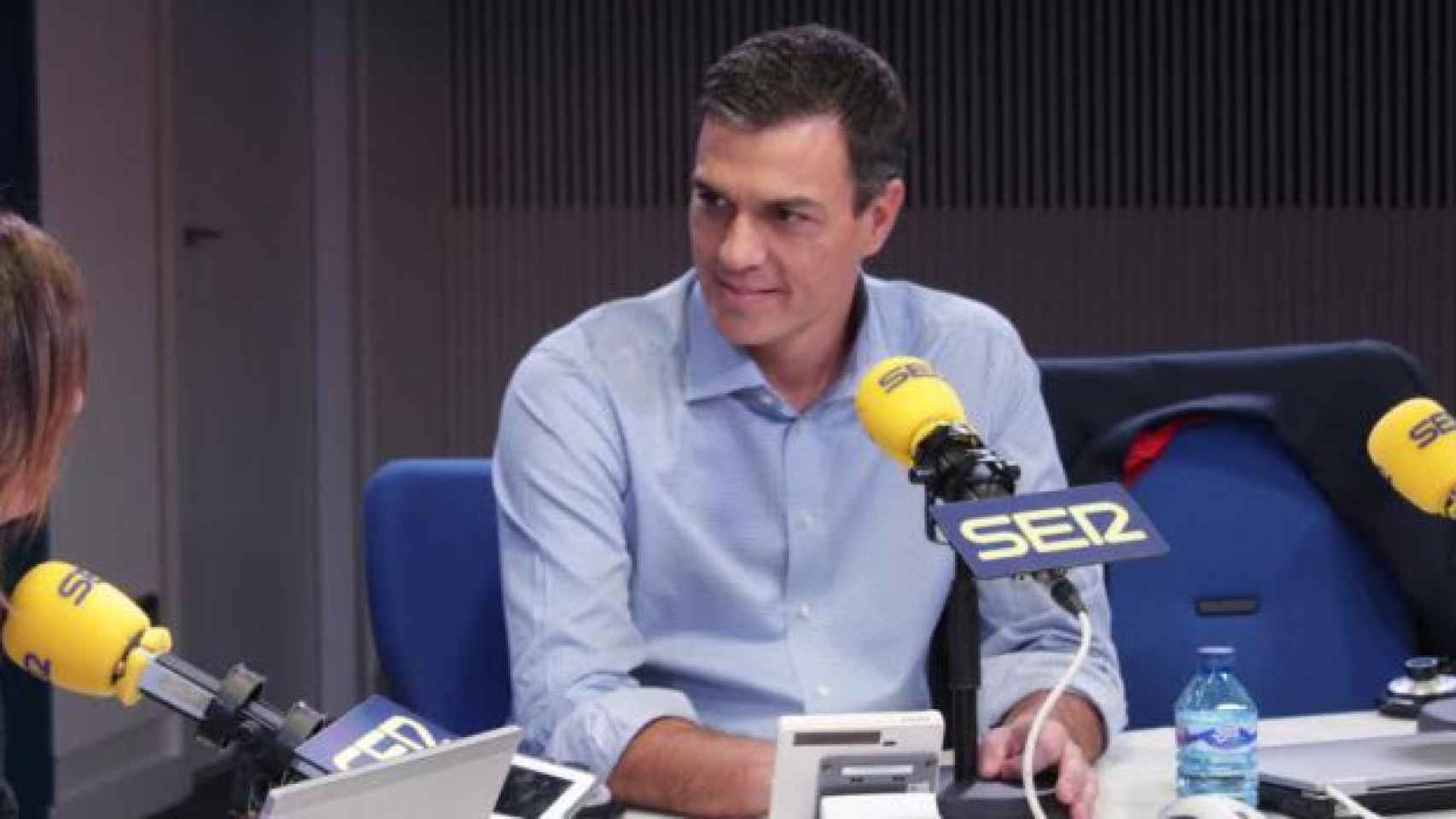 Pedro Sánchez, secretario general del PSOE, durante la entrevista de esta mañana en la SER / CG