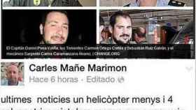Mensaje difundido por Carles Mañe Marimon en las redes sociales