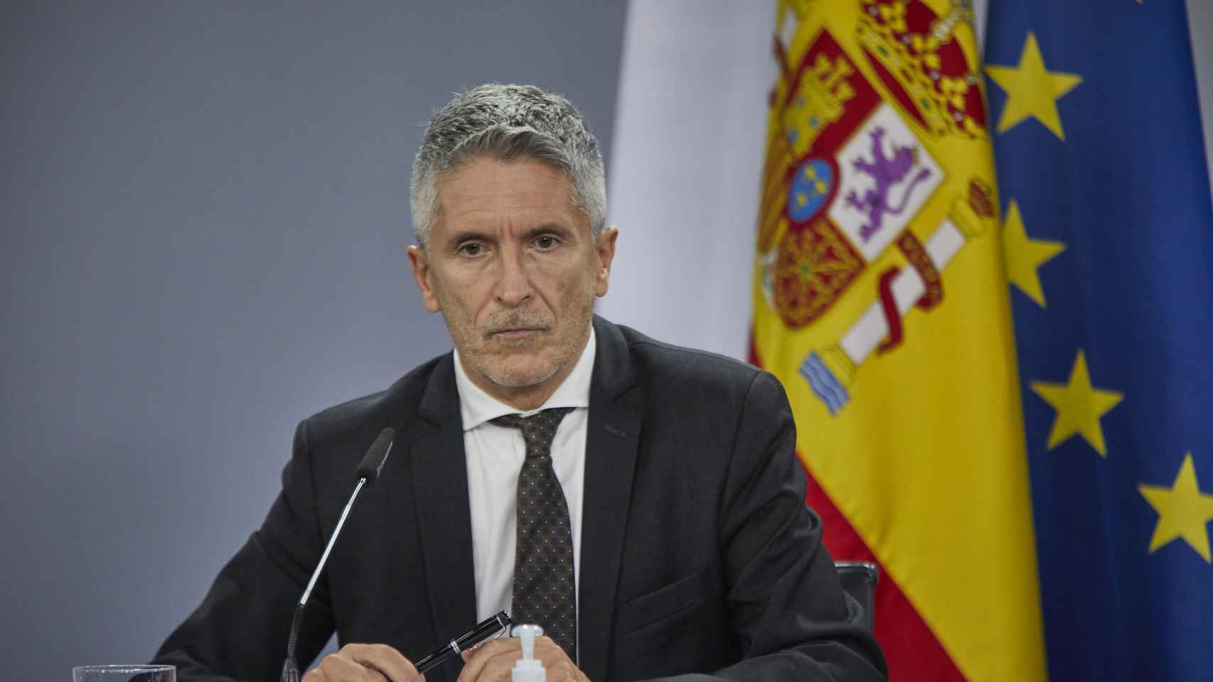 El ministro de Interior, Fernando Grande Marlaska, anunciando las nuevas normas de tráfico / EUROPA PRESS