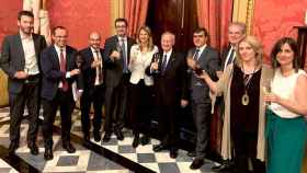 Miquel Valls (c) con el equipo directivo de la Cámara de Comercio de Barcelona / CG