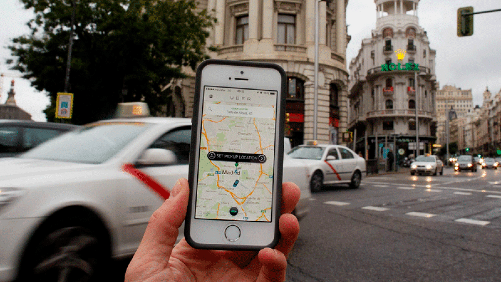 Aplicación de Uber en la ciudad de Madrid / CG