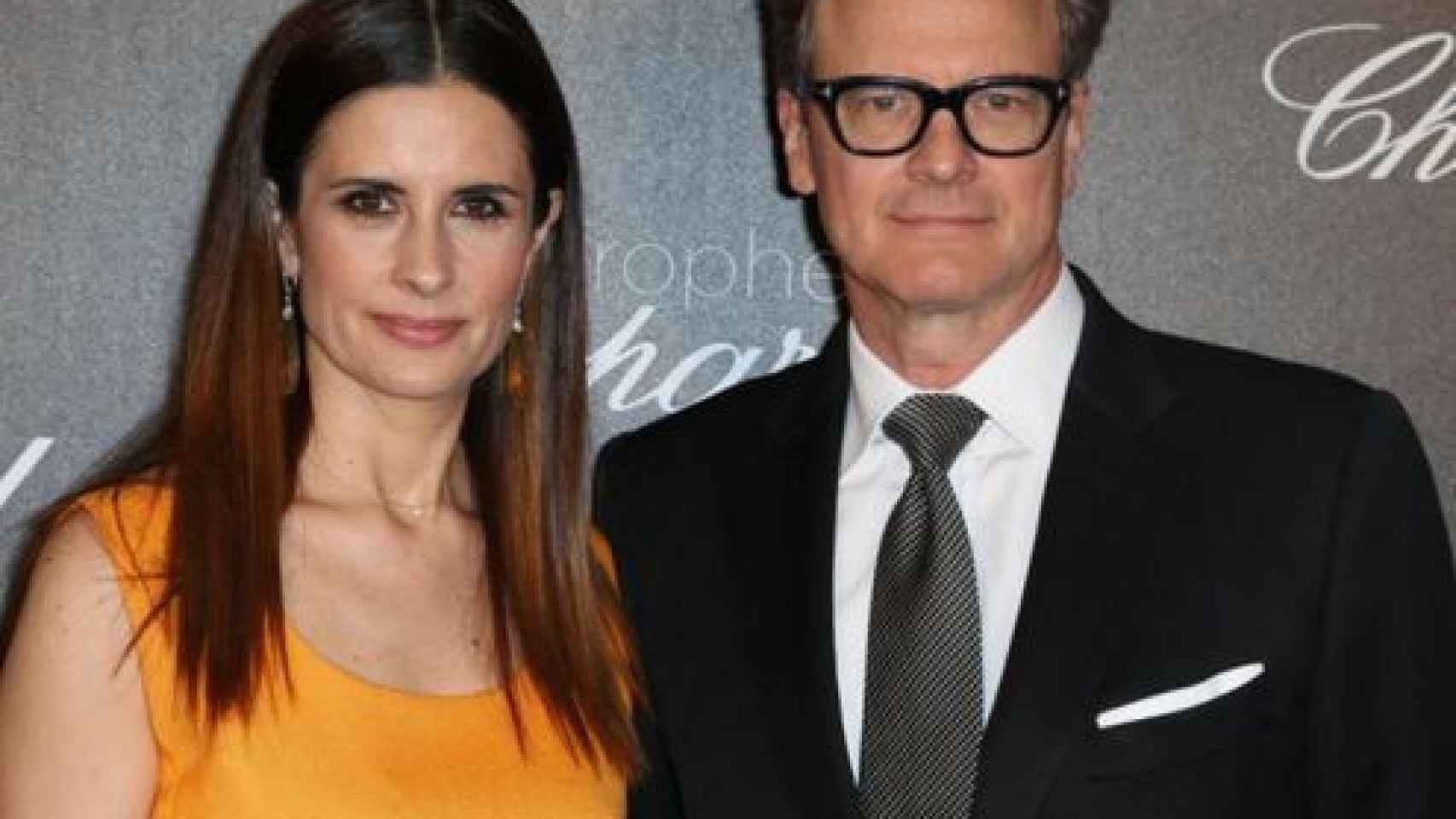 El actor Colin Firth con su mujer