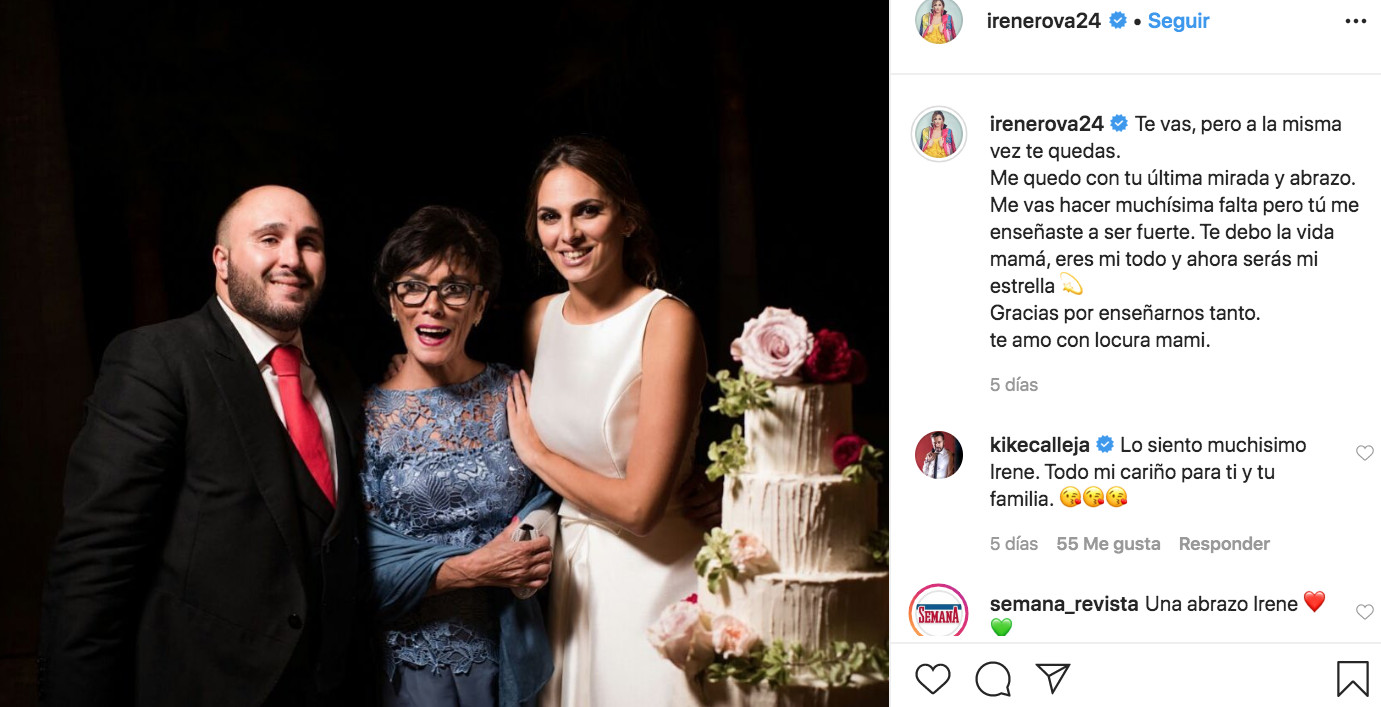 Irene Rosales rinde un sentido homenaje a su difunta madre en las redes sociales / INSTAGRAM