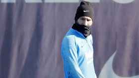 Leo Messi durante un entrenamiento / EFE