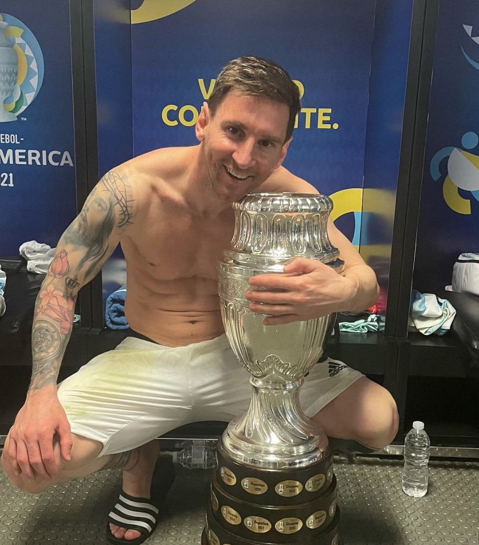 Leo Messi celebra la victoria