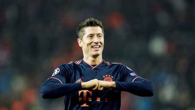 Robert Lewandowski celebrando uno de sus goles con el Bayern / EFE