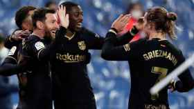 Los jugadores del Barça, celebrando un gol contra la Real Sociedad | EFE