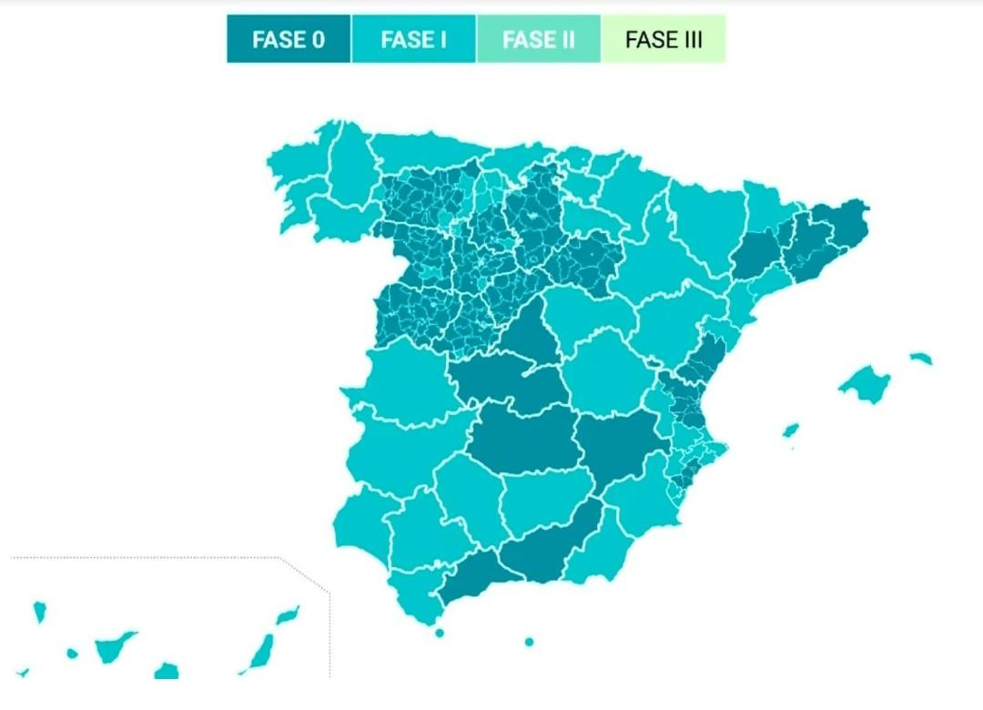 Los territorios de España que entran en la fase 1 de la desescalada