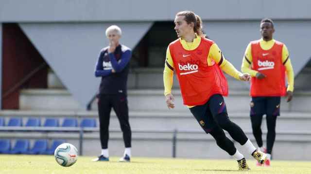 Antoine Griezmann en un entrenamiento del Barça / FC Barcelona