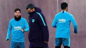 Messi y Valverde en un entrenamiento del Barça / FC Barcelona