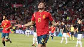 Saúl celebra el gol conseguido contra Croacia / EFE