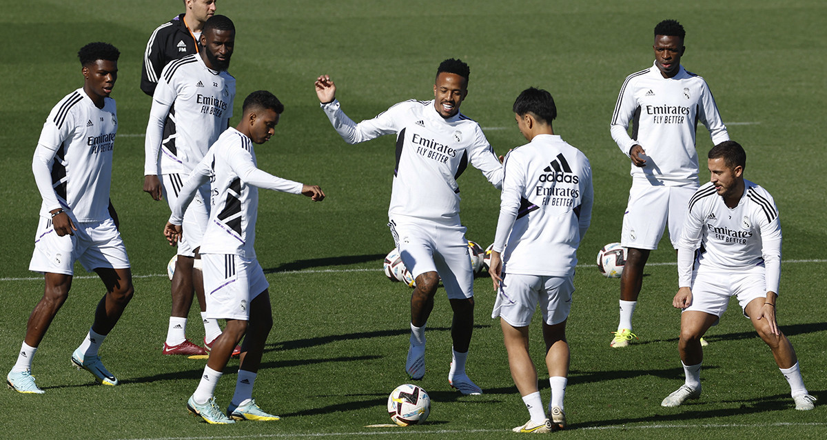 Los jugadores del Real Madrid, durante una sesión de entrenamiento / EFE