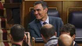 El presidente del Gobierno, Pedro Sánchez, durante la última jornada de debate y votación de los presupuestos en el pleno del Congreso, este jueves / EFE - Kiko Huesca