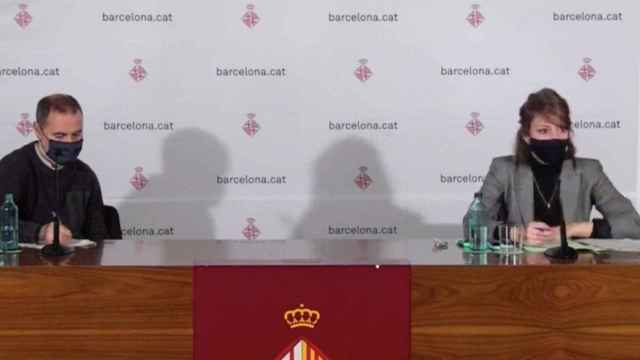 Eloi Badia, concejal de Gràcia, y Janet Sanz, teniente de alcalde de Urbanismo, hoy / CG