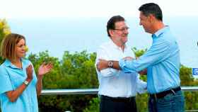 Rajoy presentando al candidato del PPC a las elecciones catalanas, Xavier Garcia Albiol, el verano pasado / CG