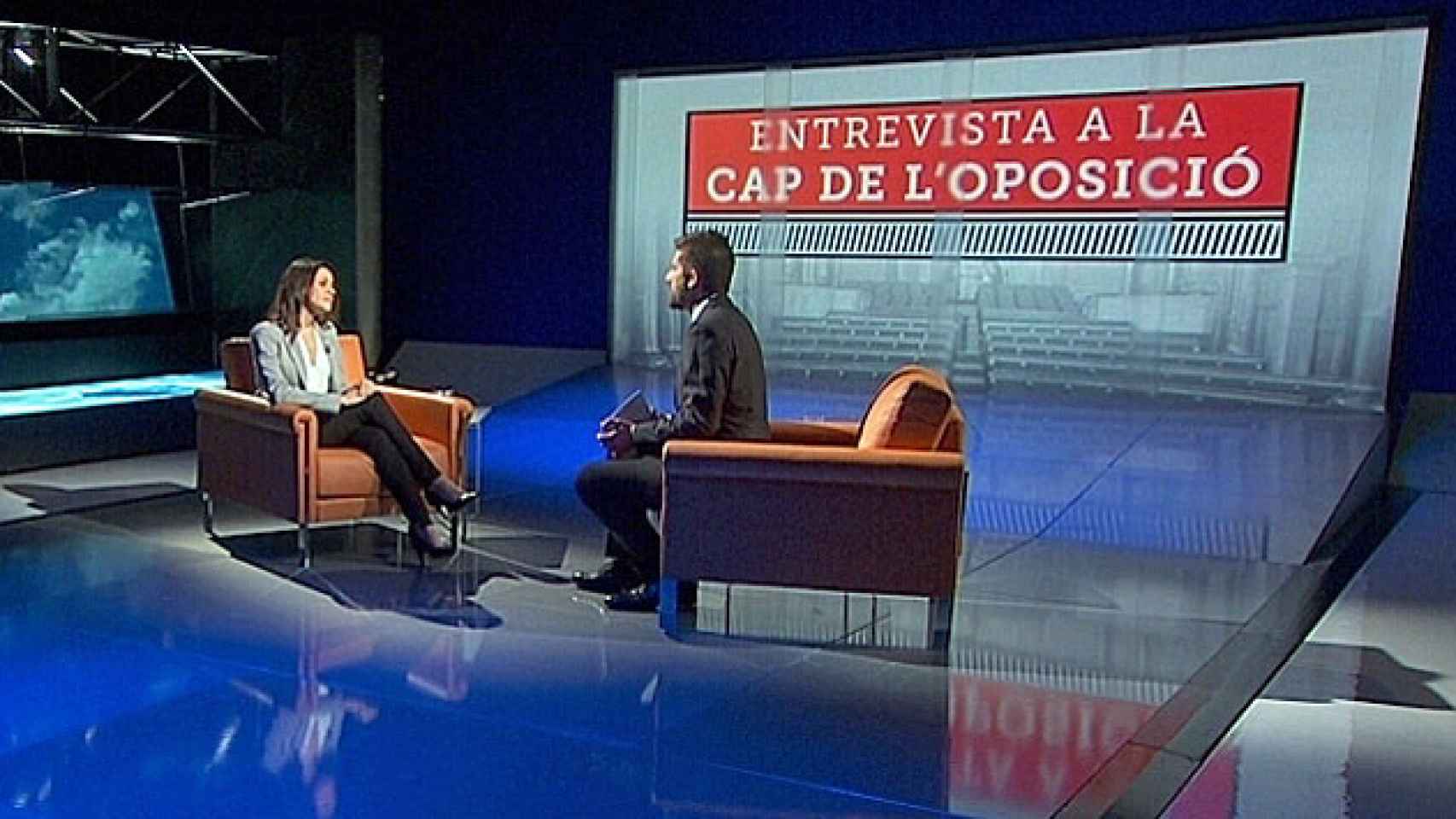 La líder de C's en Cataluña, Inés Arrimadas, entrevistada en TV3 / TV3