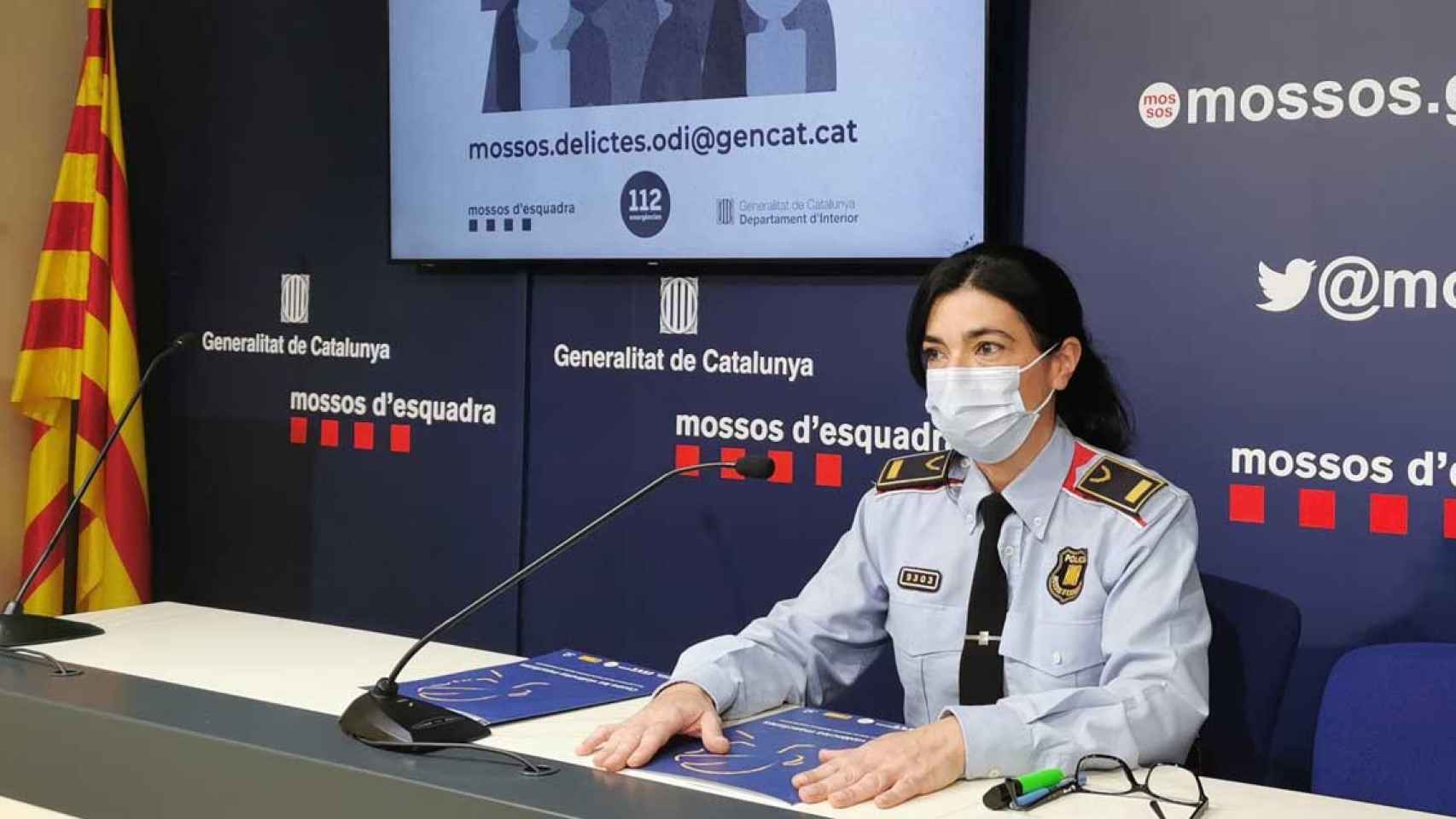 Montserrat Escudé, portavoz de Mossos, durante la presentación de un informe sobre delitos de odio y discriminación en Cataluña / MOSSOS
