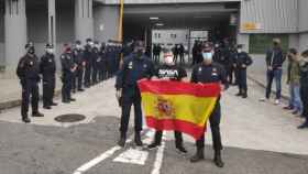 Ángel Manuel Hernández, homenajeado el miércoles por sus compañeros en el cuartel de la Policía de Lonzas / SUP
