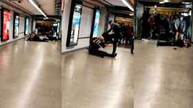 Secuencia de la agresión a vigilantes en el Metro de Barcelona el fin de semana / CG