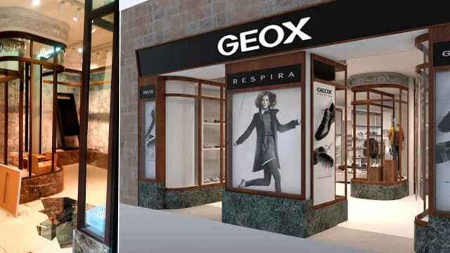 Aspecto actual y anterior de la tienda Geox del Portal del Ángel de Barcelona / CG