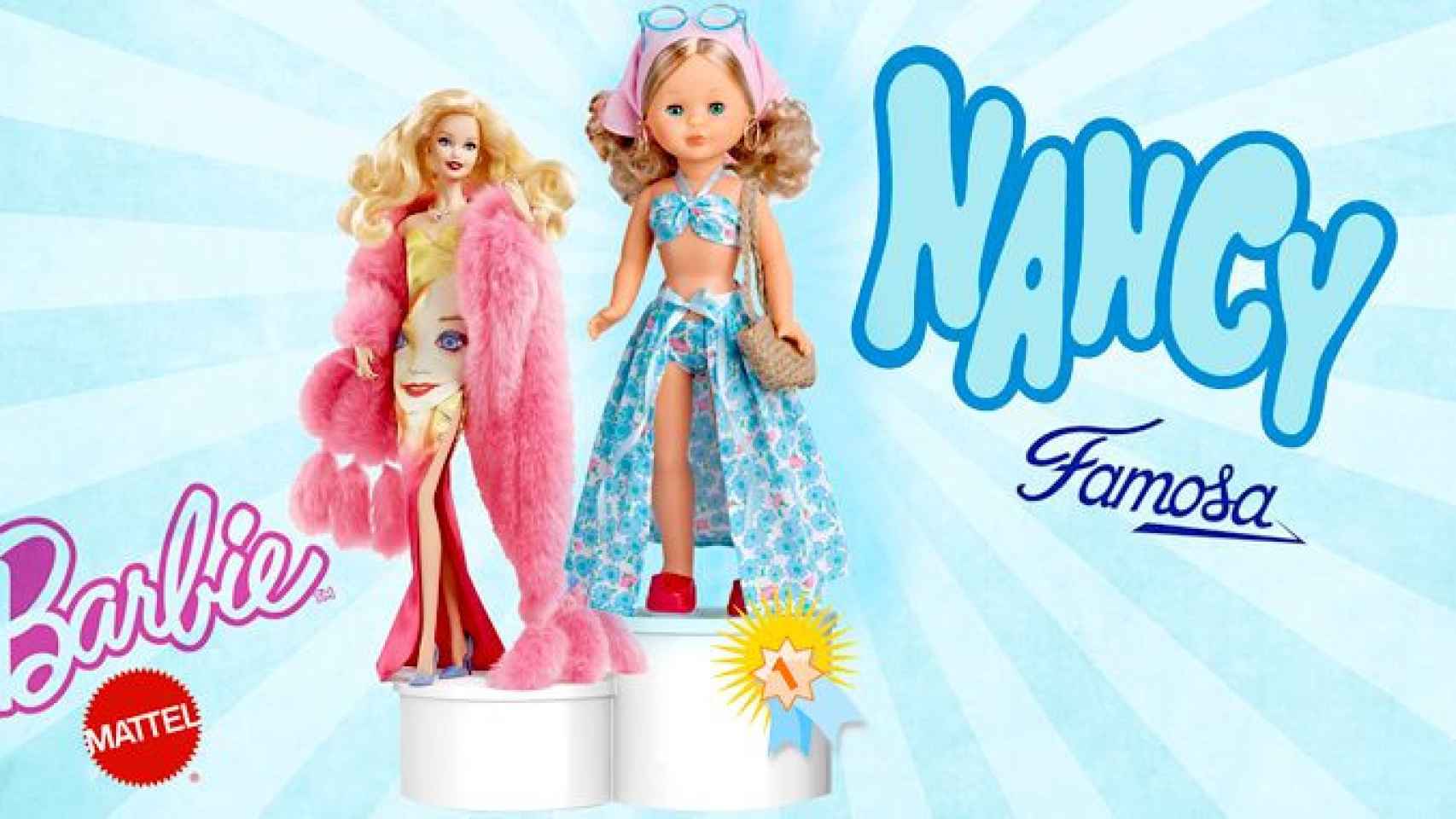La muñeca Nancy (i), de Famosa, que supera en más de un millón de ejemplares vendidos estas Navidades a su gran rival de mercado, Barbie (i) de Mattel / CG