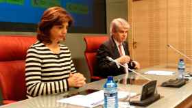 El ministro de Exteriores, Alfonso Dastis, y su homóloga colombiana, María Ángela Holguín, en la rueda de prensa de este jueves / CG