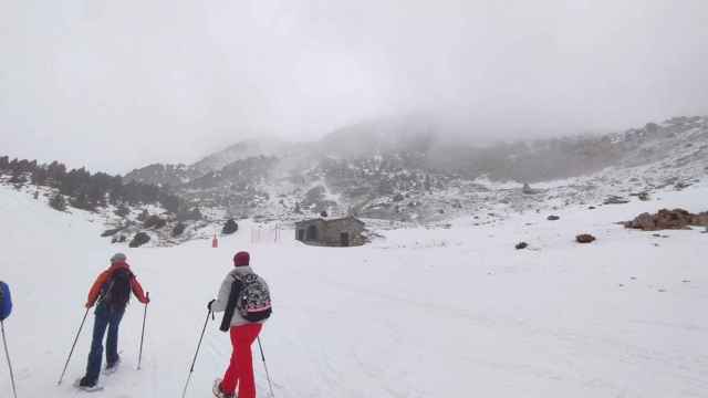 Excursión en la nieve en la estación de esquí Vallter, en el Pirineo de Girona / VR - CG