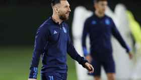 Leo Messi, durante un entrenamiento con la selección de Argentina / EFE
