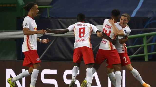 Jugadores del Leipzig celebrando un gol /EFE