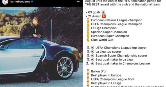 Karim Benzema recopila sus éxitos de 2022 en su Instagram / REDES