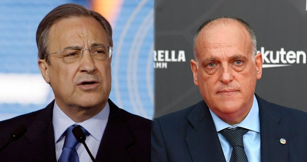 Los presidentes del Real Madrid y la Liga, Florentino Pérez y Javier Tebas / Fotomontaje Culemanía