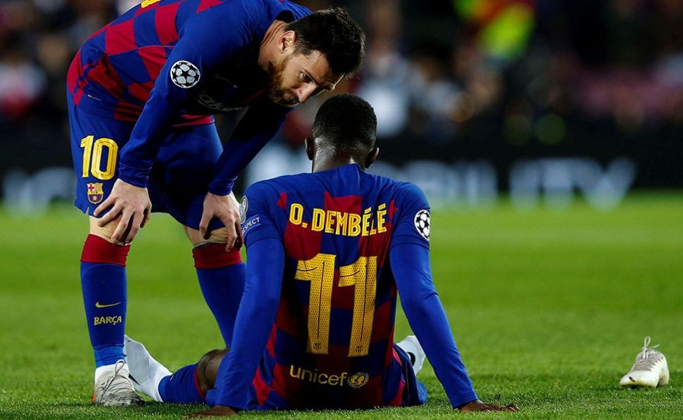 Messi se preocupa por Dembelé tras su última lesión en el bíceps femoral / EFE