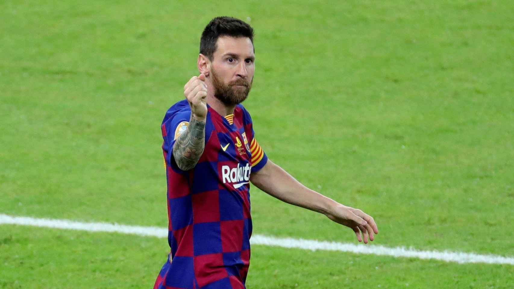Leo Messi en el partido de la Supercopa / EFE
