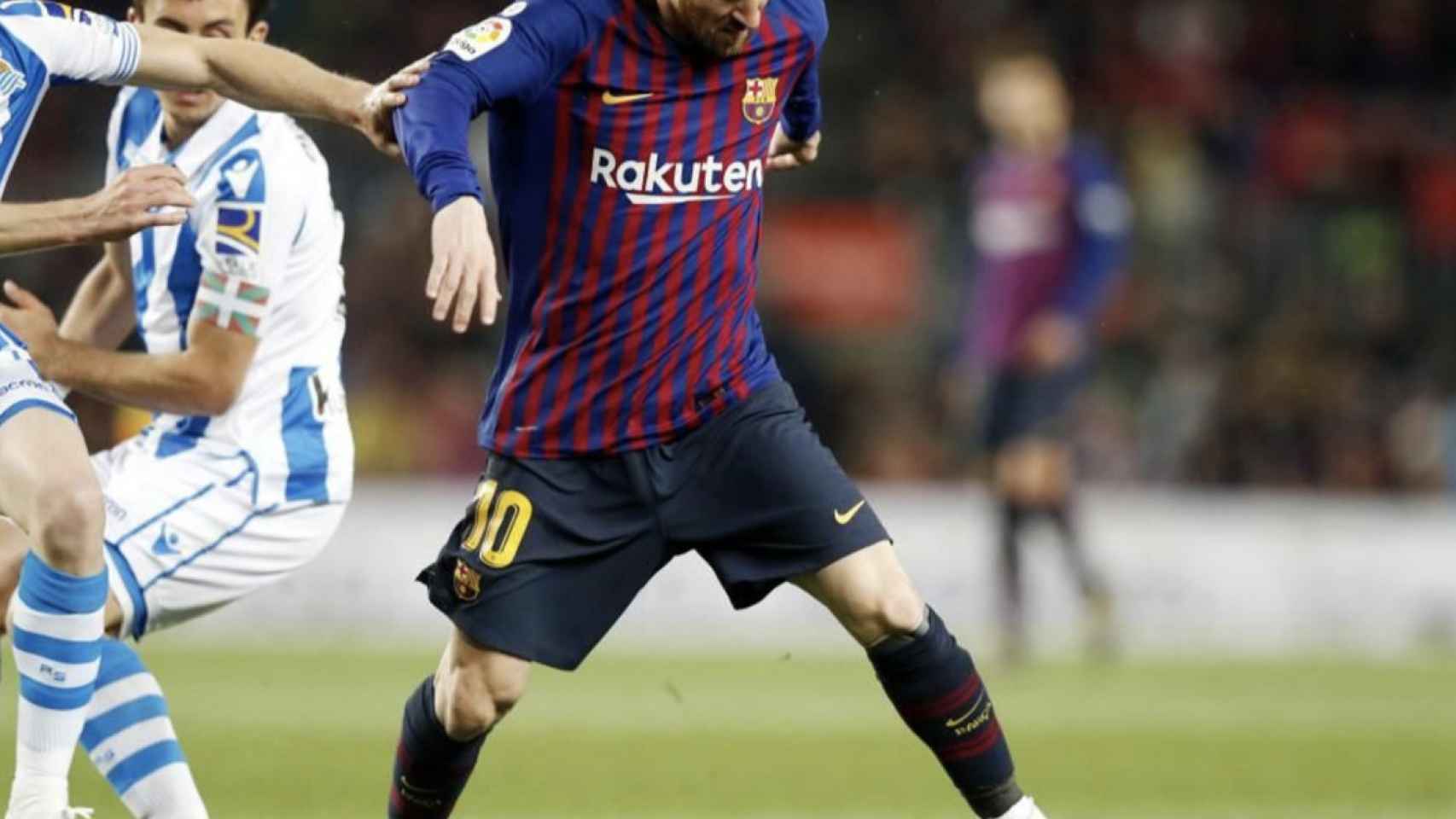 Una foto de Leo Messi durante el partido contra la Real Sociedad / FCB