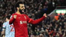 Mohamed Salah, celebrando un gol en la presente temporada con el Liverpool / EFE