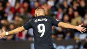 Karim Benzema celebra un gol del Real Madrid / EFE