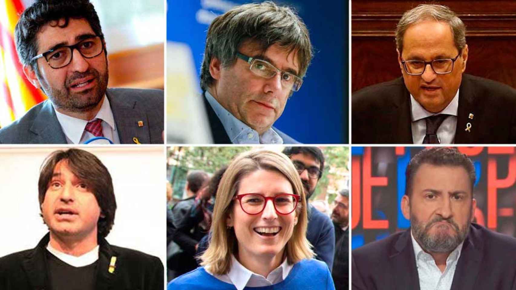 Jordi Puigneró, Carles Puigdemont, Quim Torra, Francesc de Dalmases, Elsa Artadi y Toni Soler, algunos de los políticos y empresarios que apoyan a Tsunami Democràtic