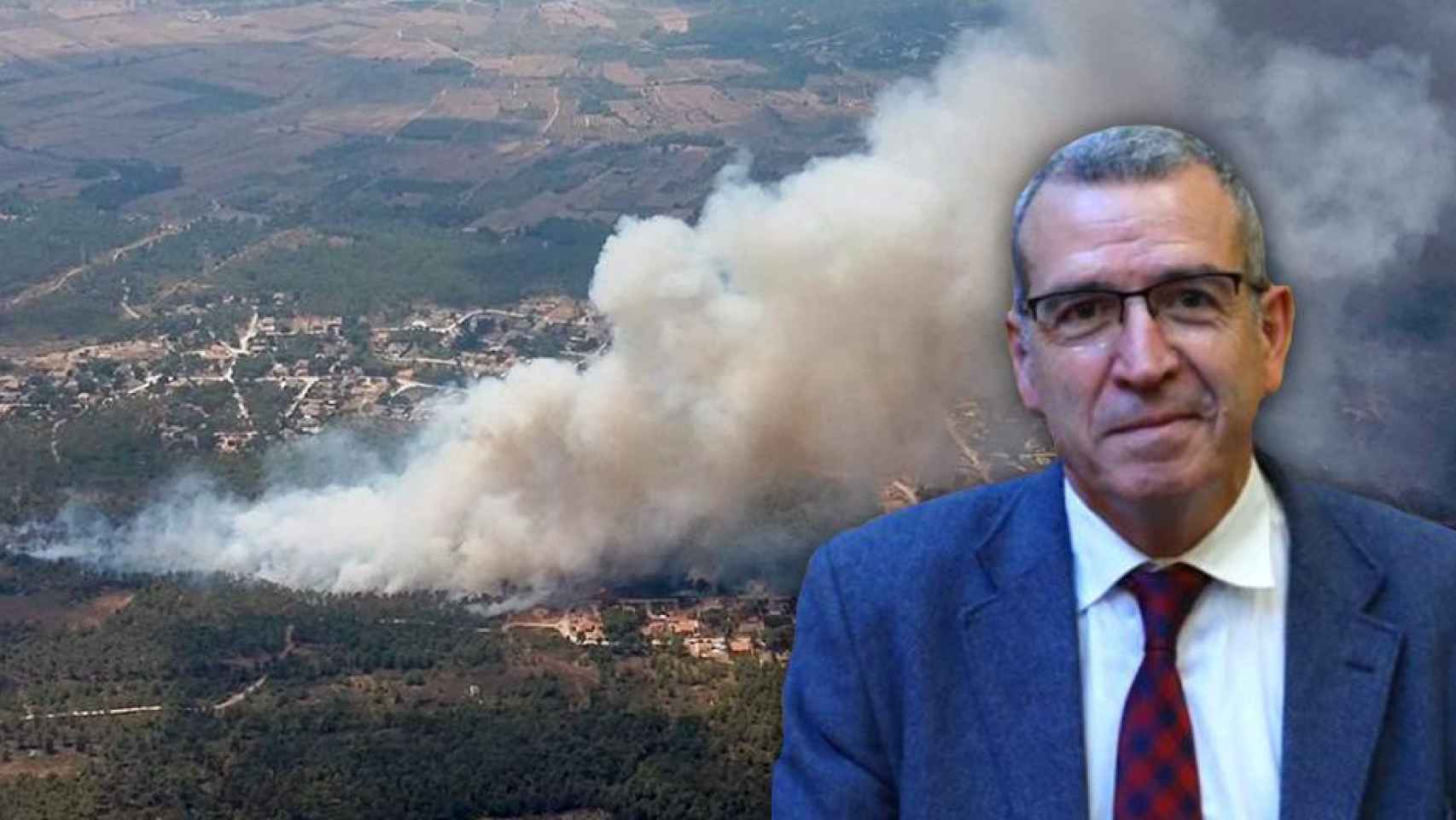 Paco Boya, exsíndico de Aran y presidente de EsMontañas, con el incendio de Tarragona / CG