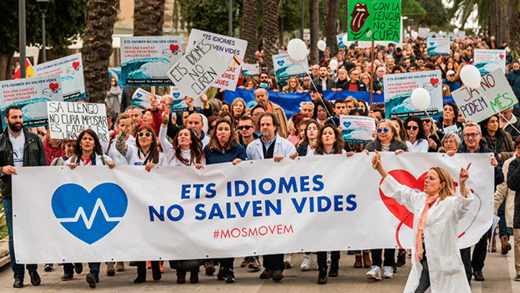 Manifestación en Palma contra la exigencia del catalán en sanidad / EFE